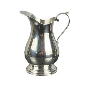 Vintage Kirk Stieff Pewter Creamer Pitcher 5” Ornate Handle Colonial #601 USA